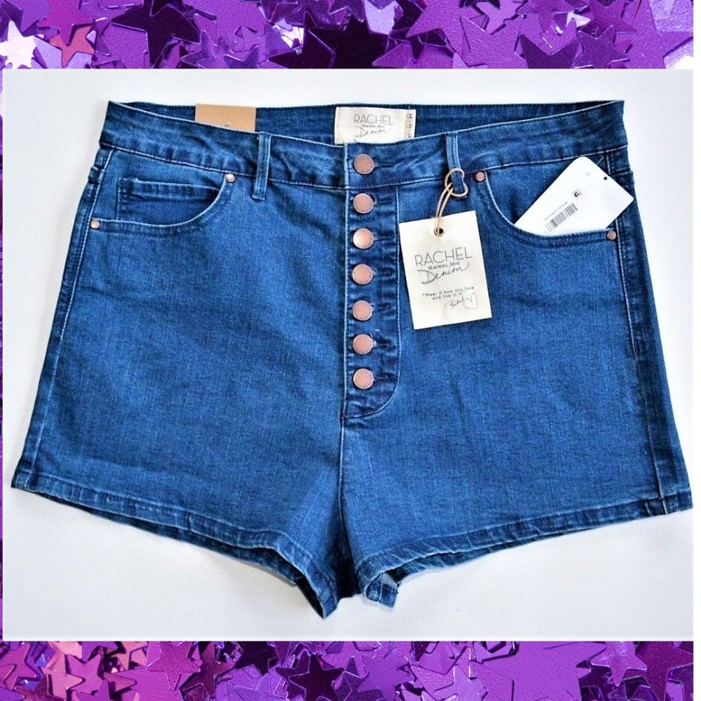 Rachel Roy Denim Shorts High Rise Blue 32W NWT